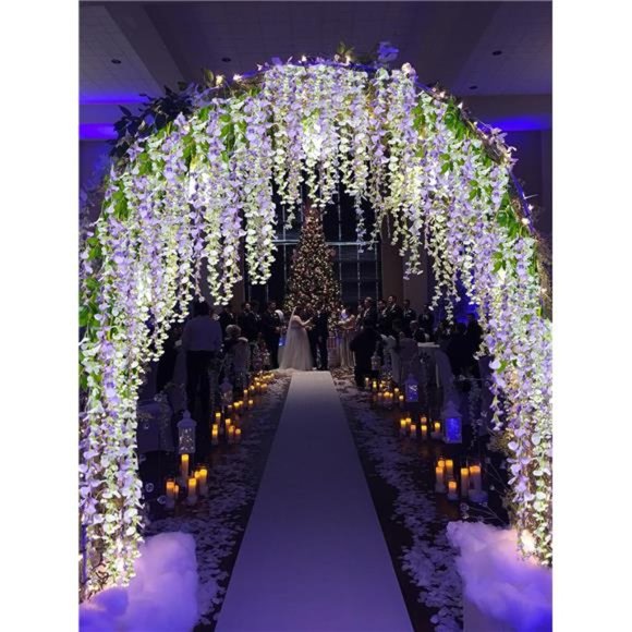 12 Pack 3.6 Feet Artificial Fake Wisteria Vine Ratta Hanging Garland Silk Flower - Picture 2 of 7